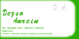 dezso amrein business card