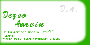 dezso amrein business card